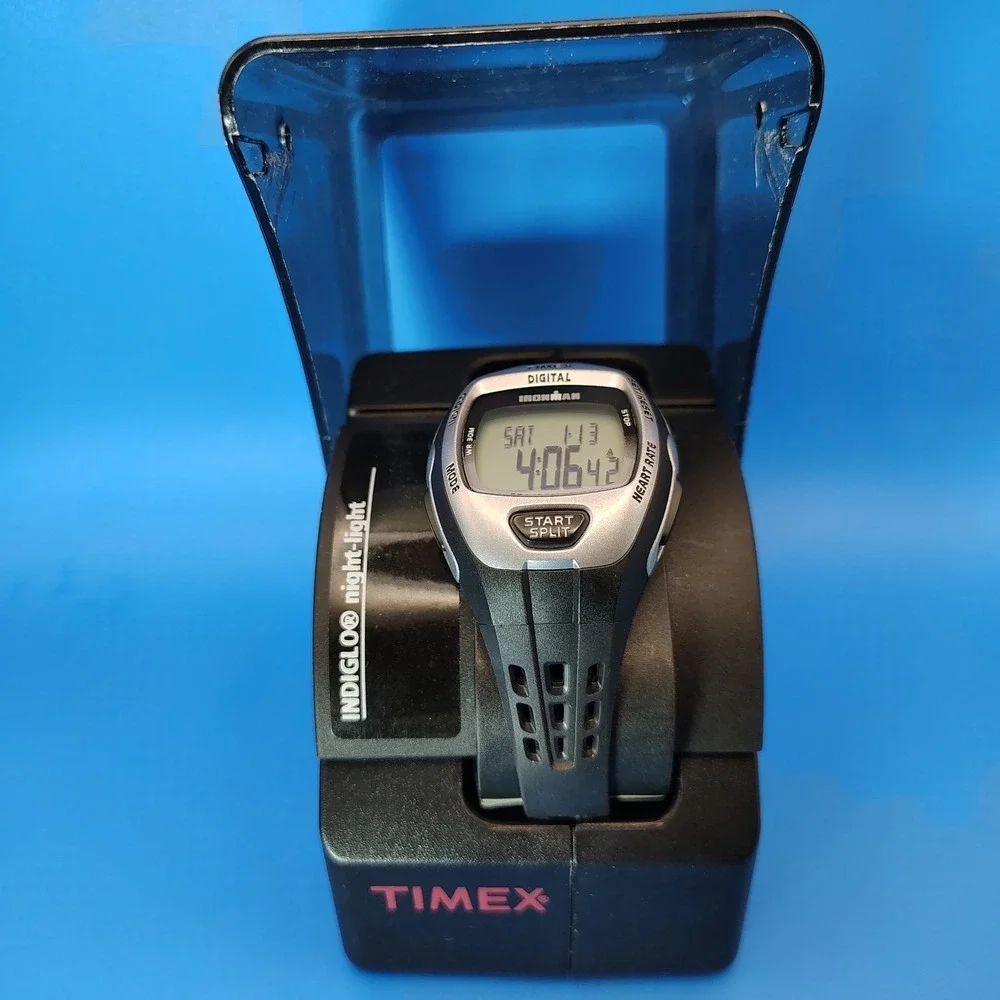 New! Vintage 2001 Timex IronMan 40mm Mens‎ Digital Sport Watch Full Set NOS